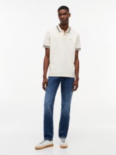 Tommy Flag Regular Fit Tipped Polo Shirt — Beige 2