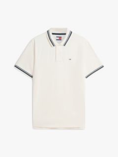 Tommy Flag Regular Fit Tipped Polo Shirt — Beige 5