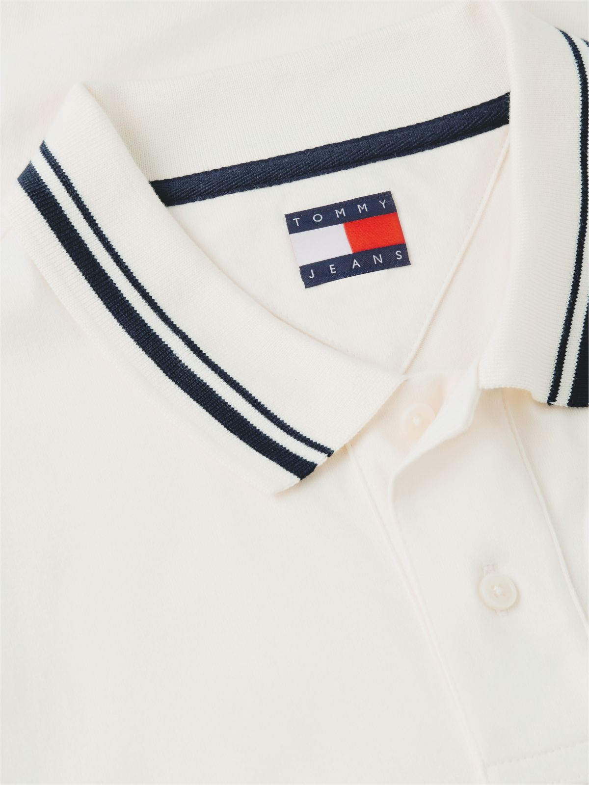 Tommy Flag Regular Fit Tipped Polo Shirt — Beige
