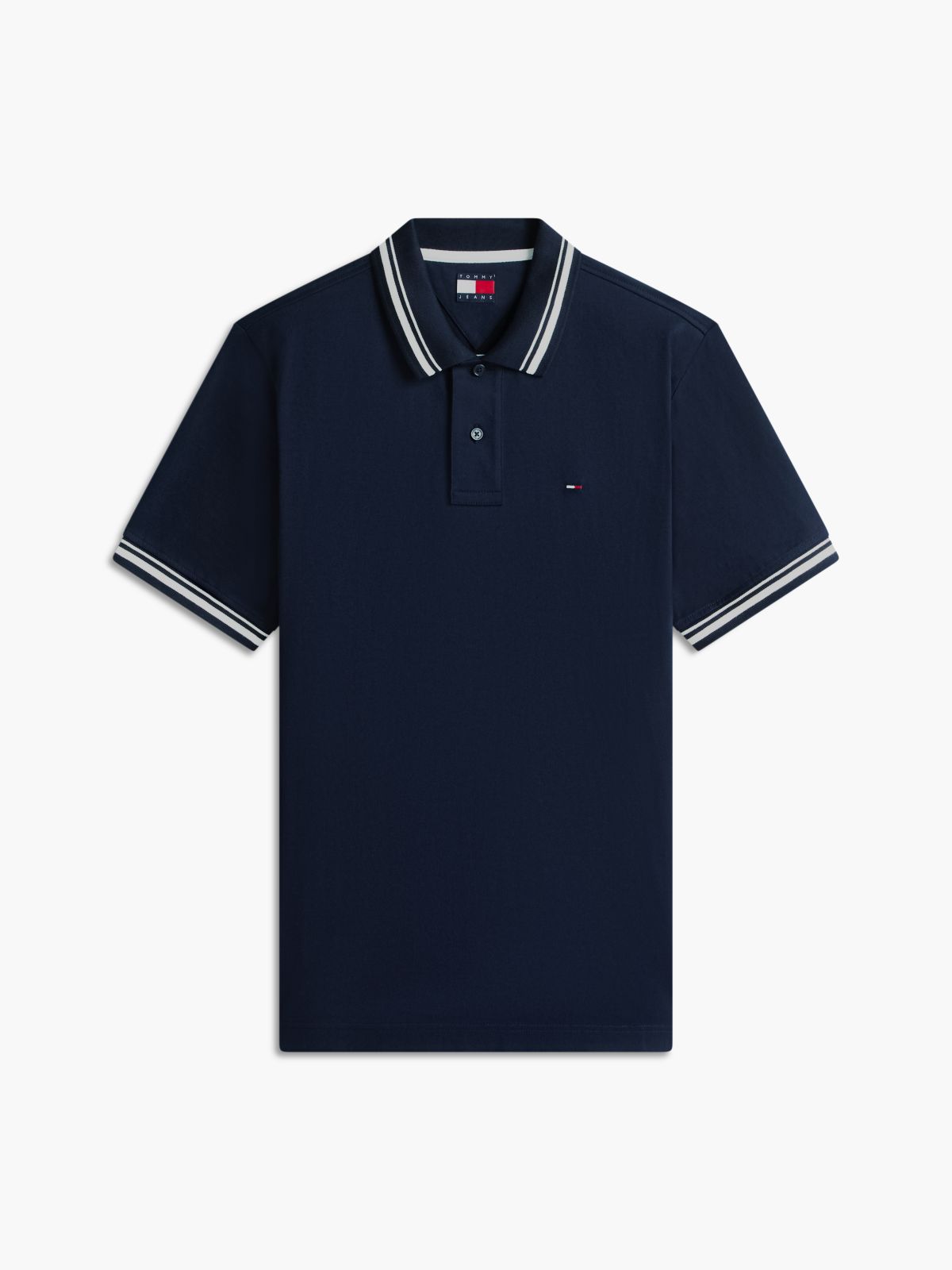 Tommy Flag Regular Fit Tipped Polo Shirt — Blue