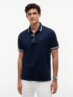 Tommy Flag Regular Fit Tipped Polo Shirt — Blue 1