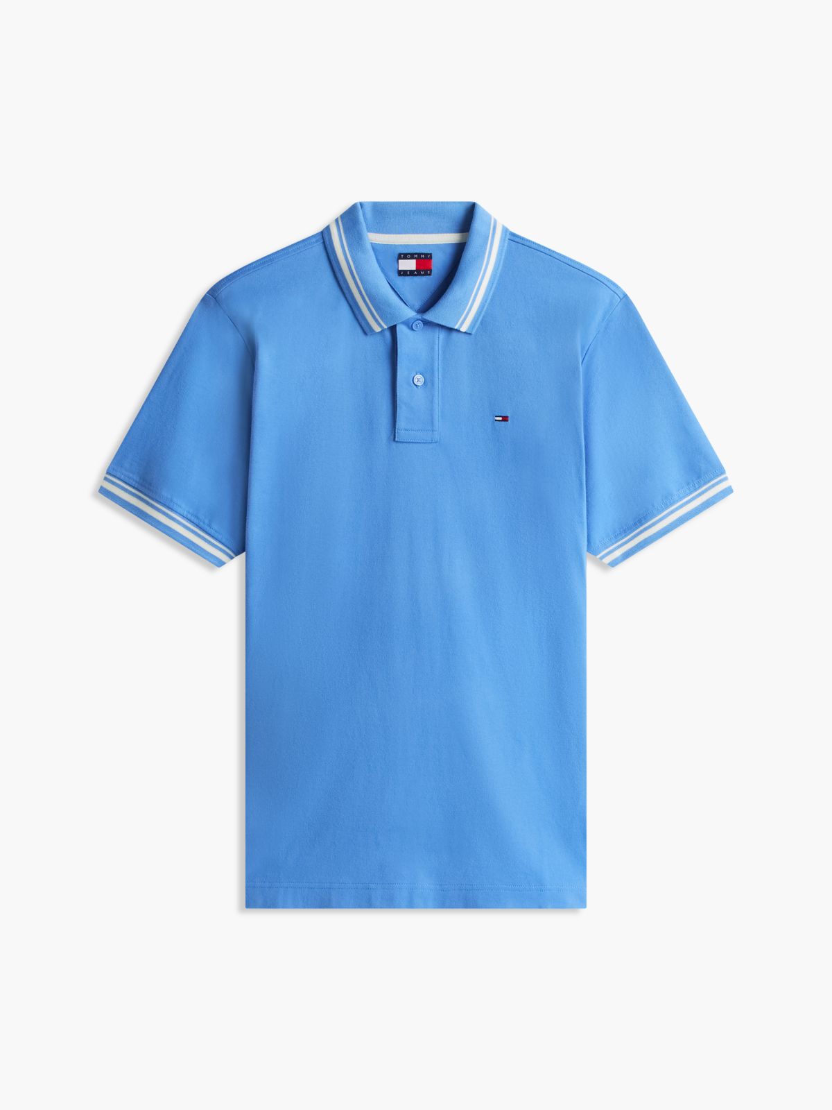 Tommy Flag Regular Fit Tipped Polo Shirt — Blue