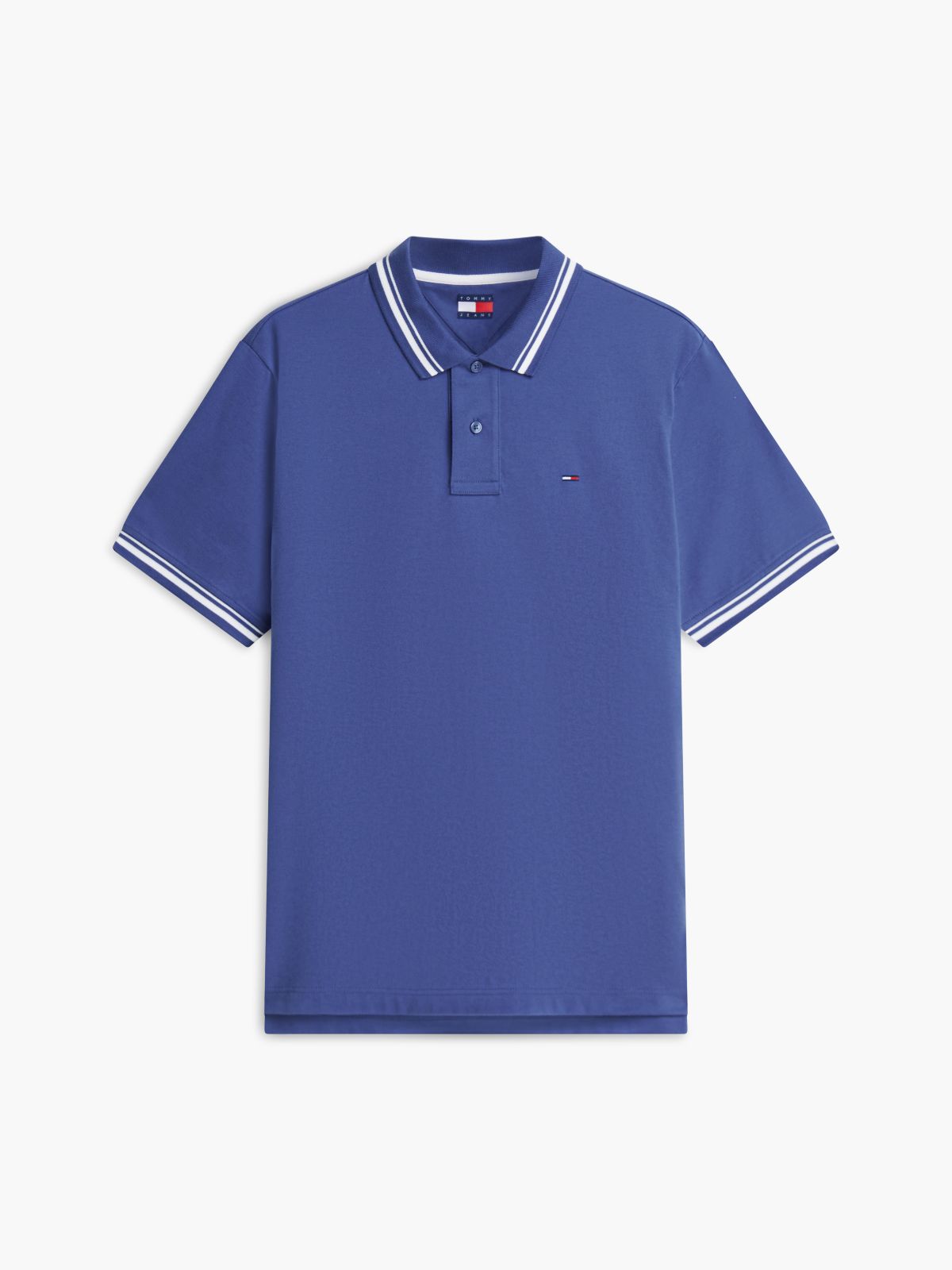 Tommy Flag Regular Fit Tipped Polo Shirt — Blue