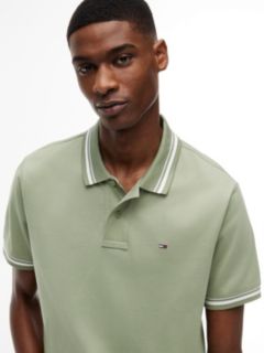 Tommy Flag Regular Fit Tipped Polo Shirt — Green 3