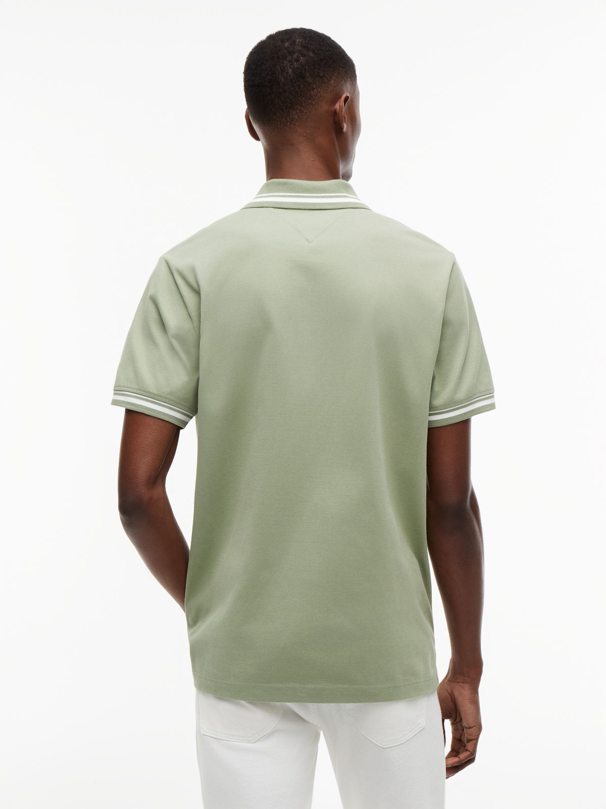 Tommy Flag Regular Fit Tipped Polo Shirt — Green