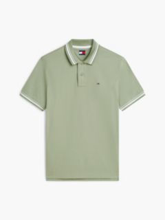 Tommy Flag Regular Fit Tipped Polo Shirt — Green 5