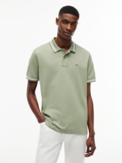 Tommy Flag Regular Fit Tipped Polo Shirt — Green 1