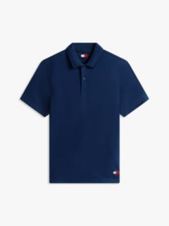 Tommy Badge Regular Fit Waffle Knit Polo Shirt — Blue 5