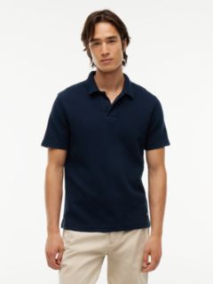Tommy Badge Regular Fit Waffle Knit Polo Shirt — Blue 1
