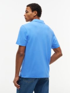 Tommy Badge Regular Fit Waffle Knit Polo Shirt — Blue 4