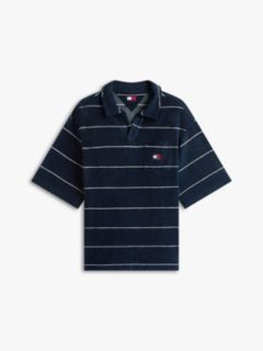 90s Regular Fit Towelling Terry Polo Shirt — Blue 5