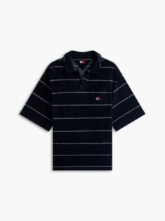 90s Regular Fit Towelling Terry Polo Shirt — Blue 6