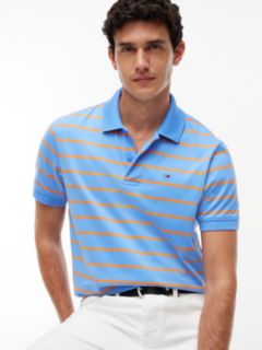 Tommy Flag Regular Fit Stripe Polo Shirt — Blue 3