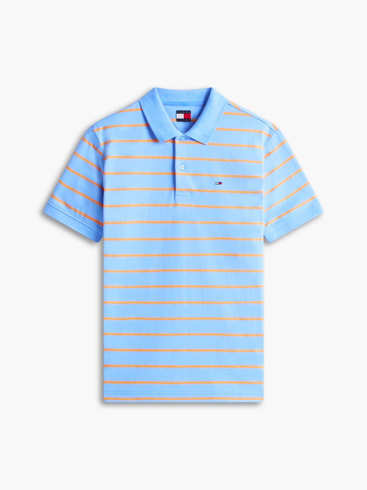 Tommy Flag Regular Fit Stripe Polo Shirt — Blue