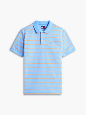 polo tommy flag regular fit a righe blu da uomini tommy jeans