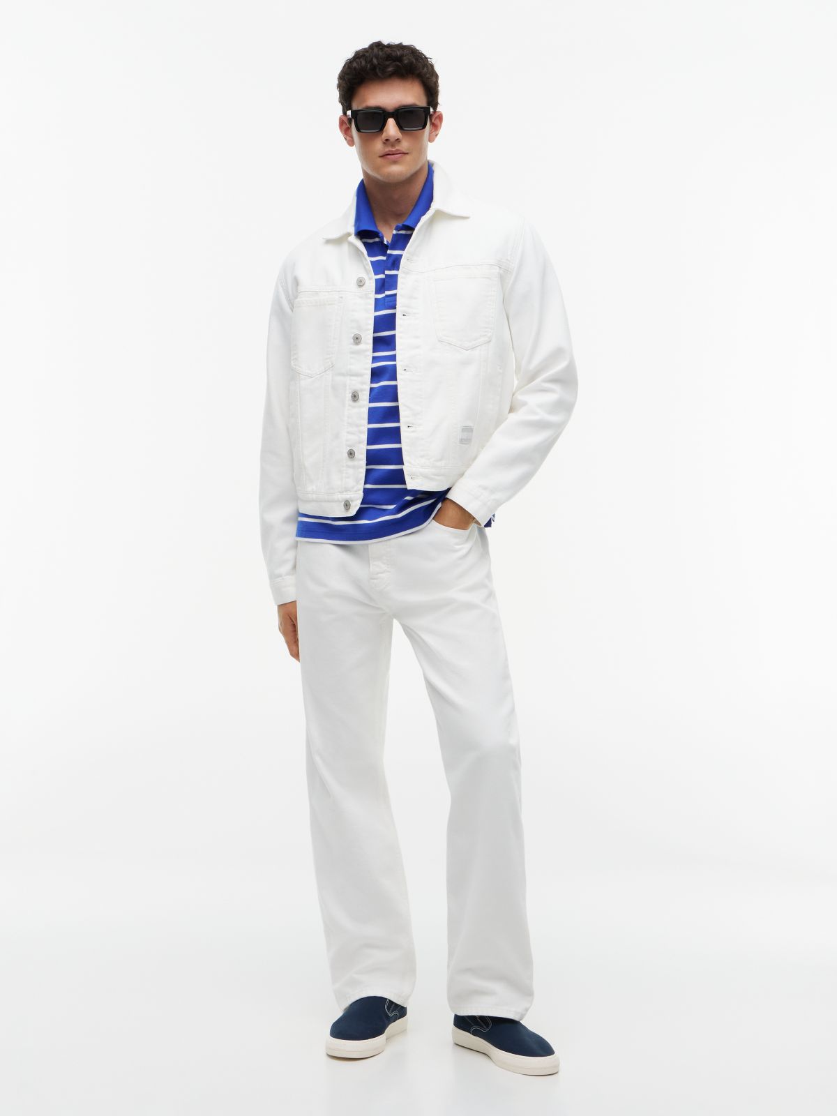 Tommy Flag Regular Fit Stripe Polo Shirt — Blue