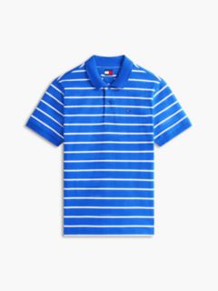 Tommy Flag Regular Fit Stripe Polo Shirt — Blue 5