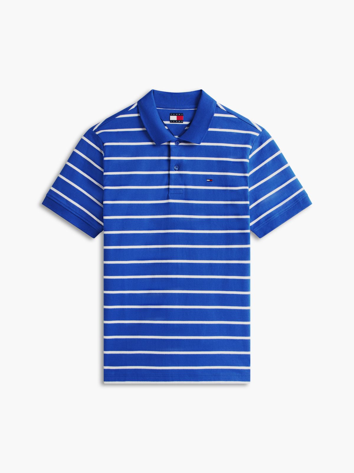 Tommy Flag Regular Fit Stripe Polo Shirt — Blue
