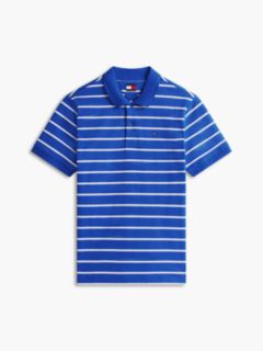 Tommy Flag Regular Fit Stripe Polo Shirt — Blue 6