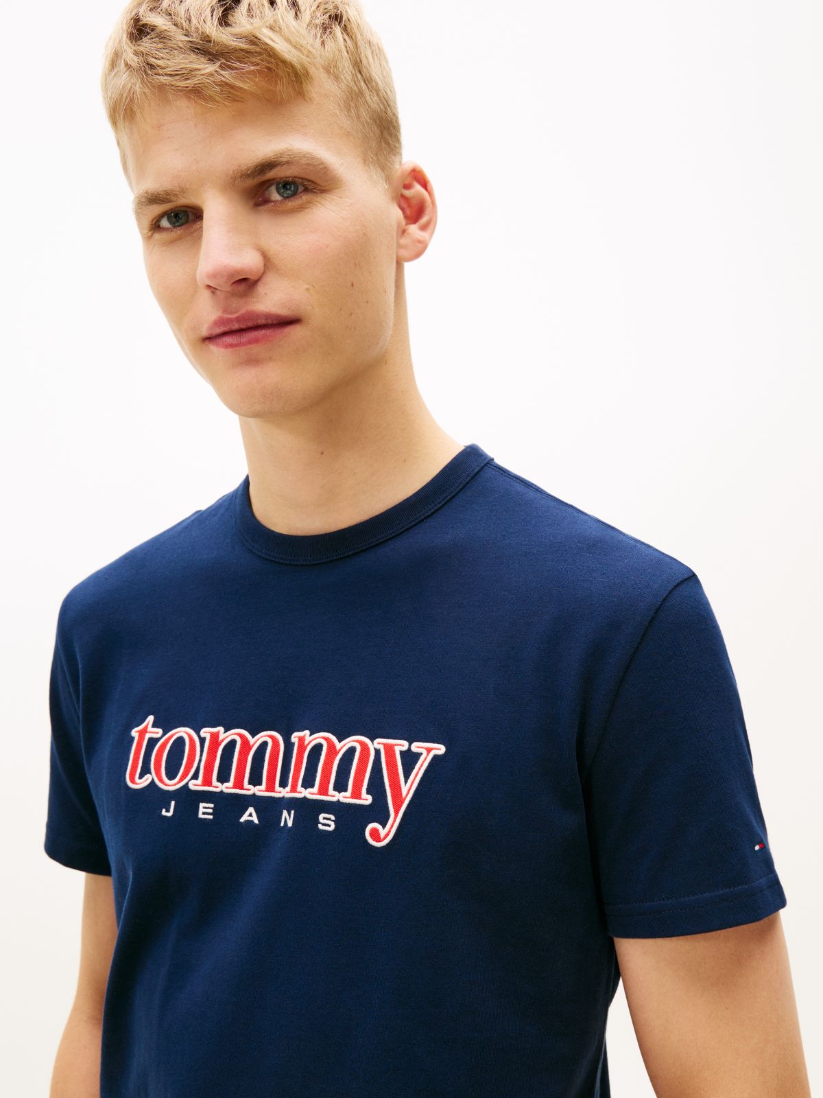 Logo Appliqué Jersey T-Shirt — Blue