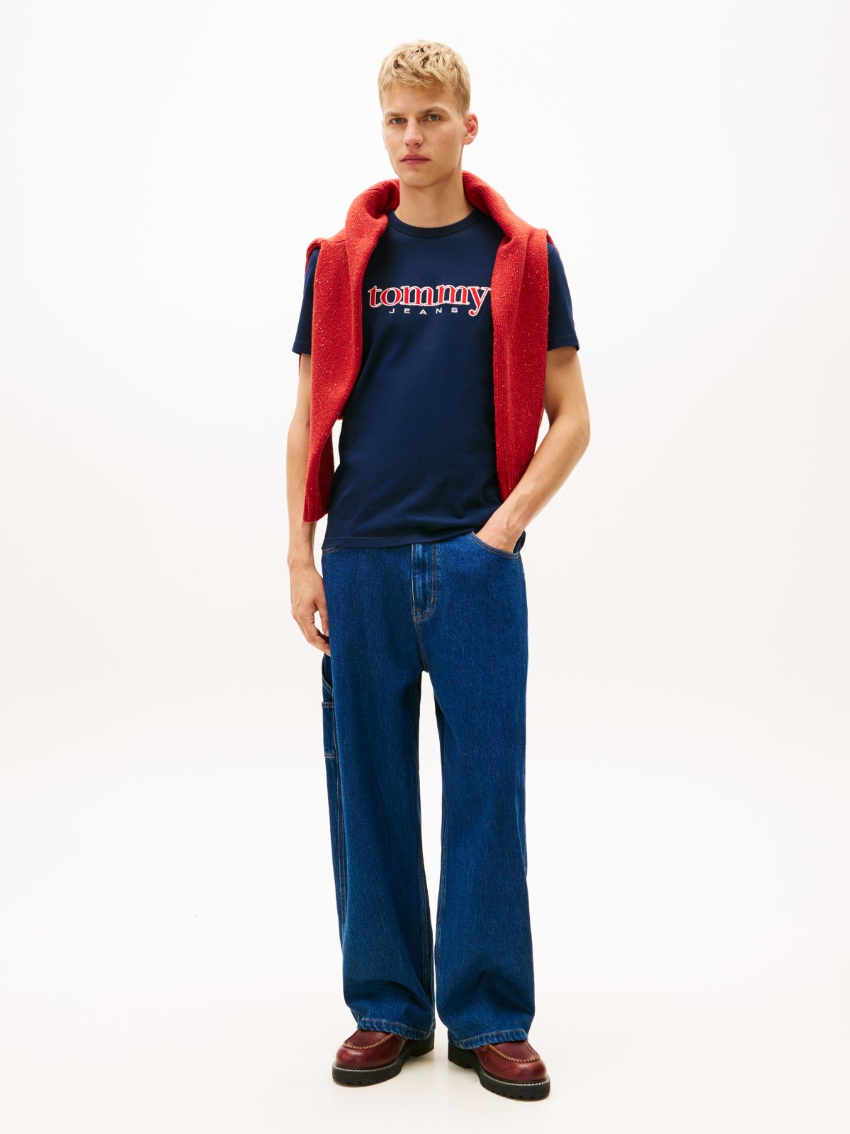 Logo Appliqué Jersey T-Shirt — Blue
