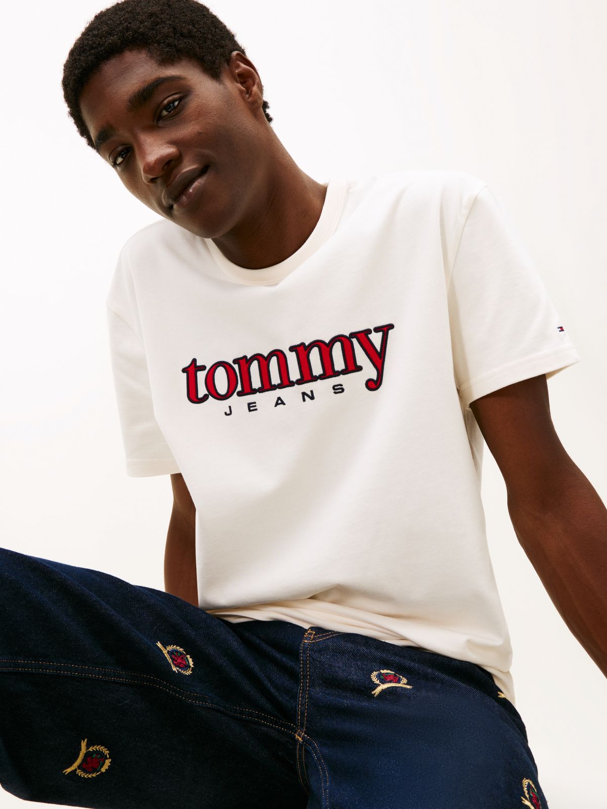 Logo Appliqué Jersey T-Shirt — White