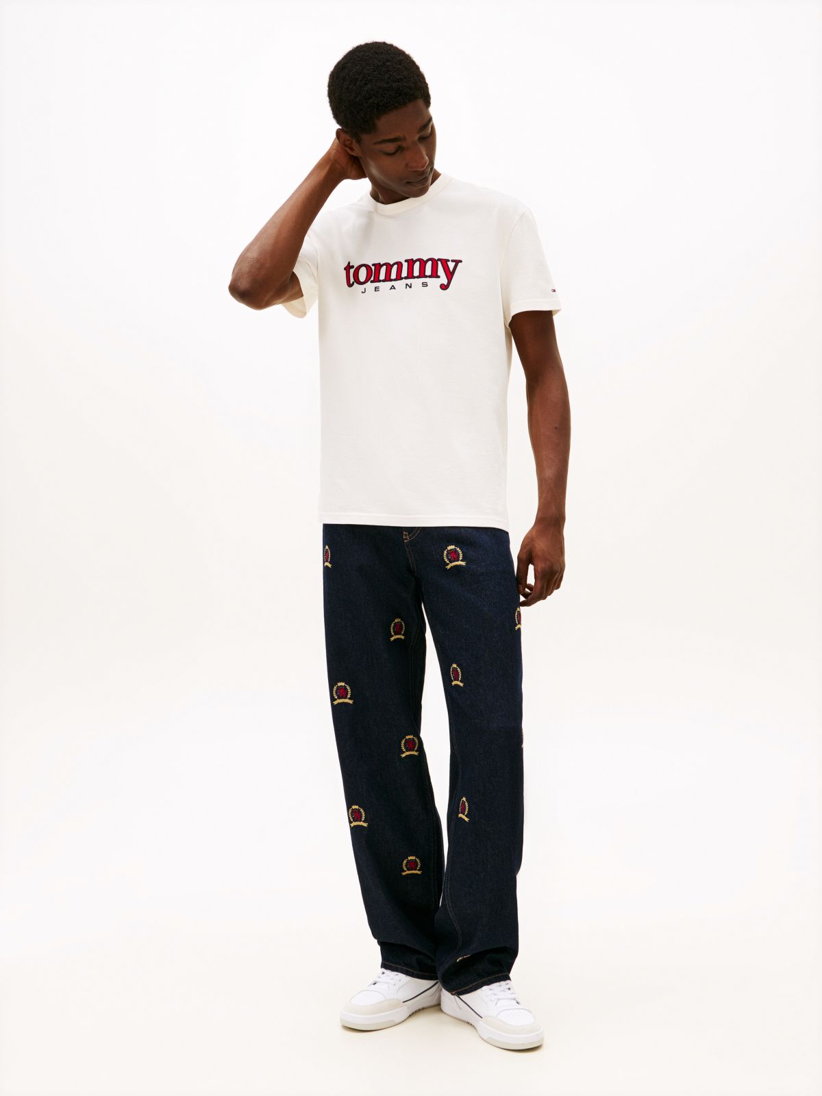 Logo Appliqué Jersey T-Shirt — White