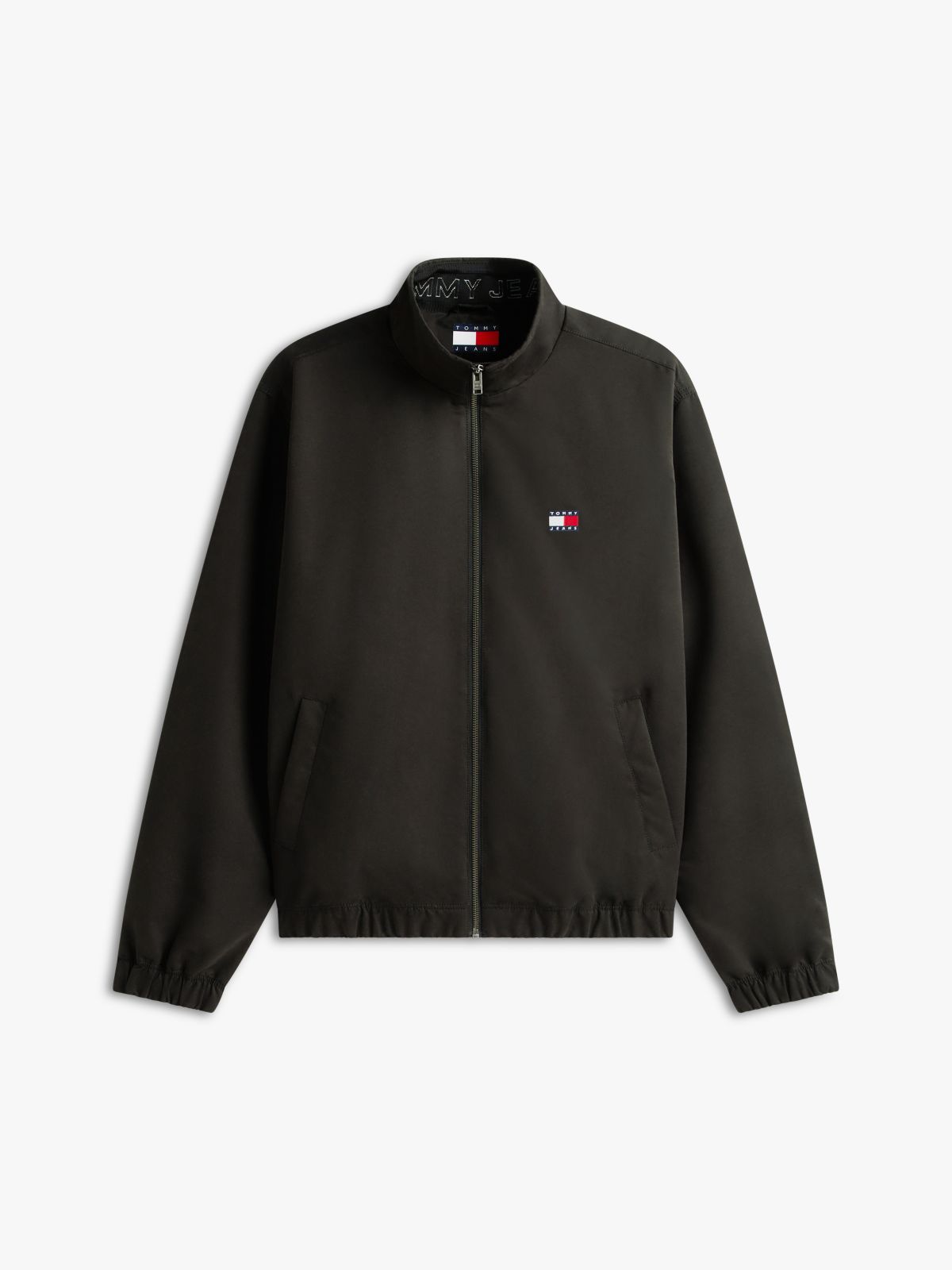 Collar Logo Water Repellent Zip-Thru Jacket — Black