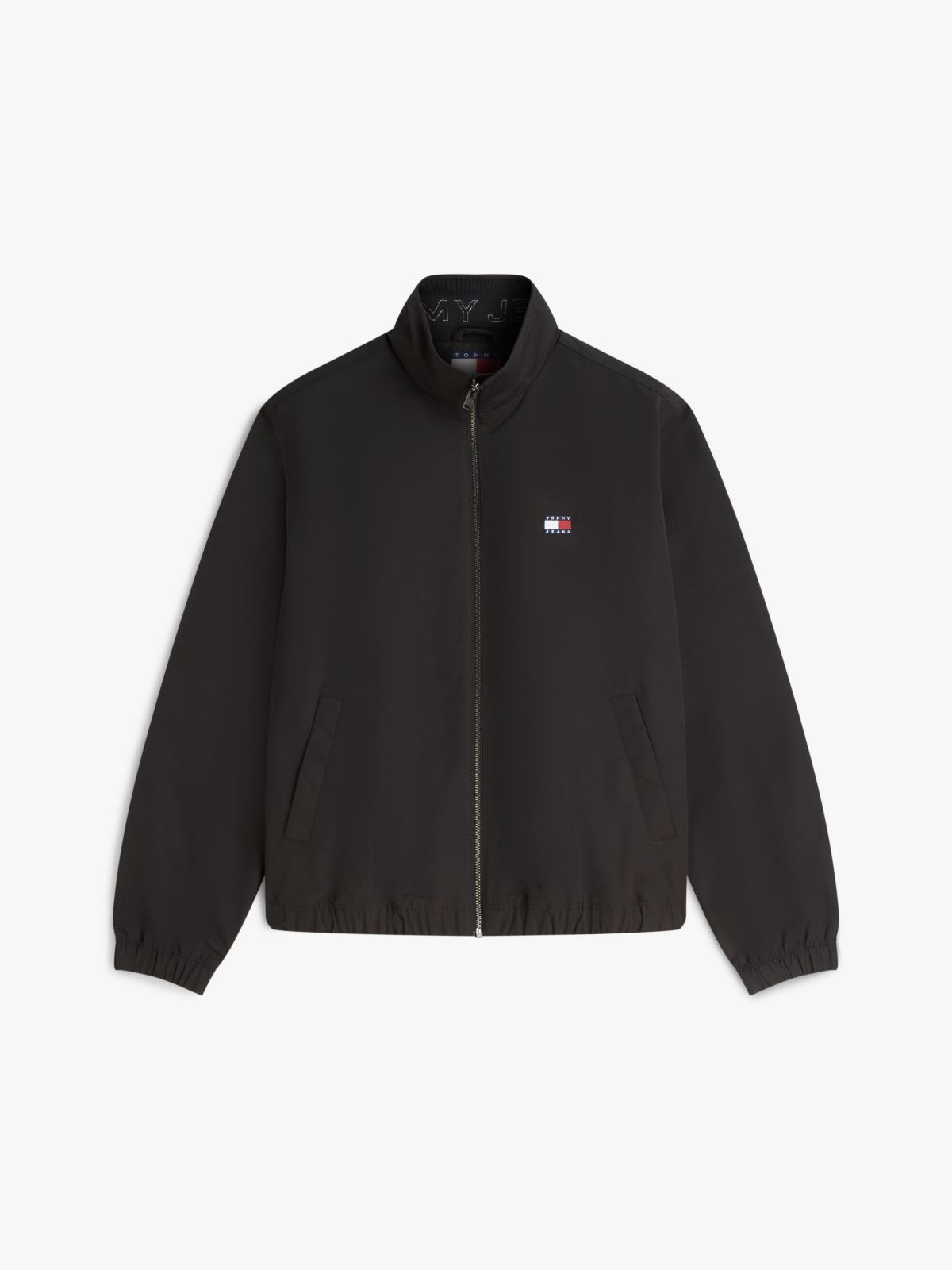 Collar Logo Water Repellent Zip-Thru Jacket — Black
