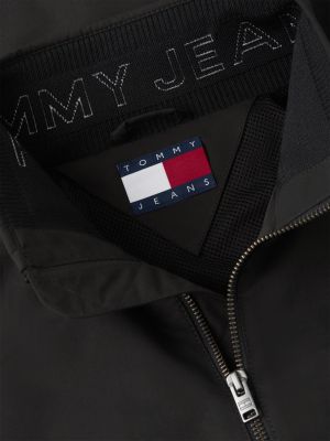 black collar logo water repellent zip-thru jacket for men tommy jeans