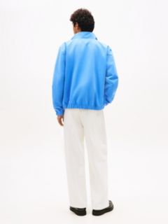 Collar Logo Water Repellent Zip-Thru Jacket — Blue 5