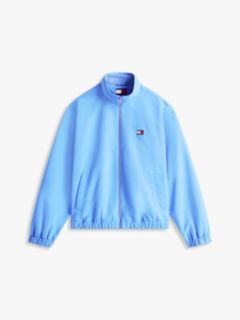 Collar Logo Water Repellent Zip-Thru Jacket — Blue 6