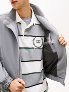Collar Logo Water Repellent Zip-Thru Jacket — Grey 4