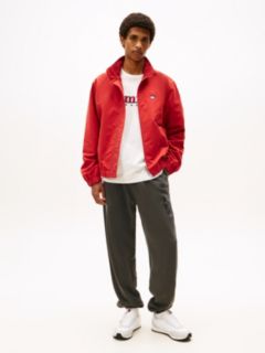 Collar Logo Water Repellent Zip-Thru Jacket — Red 3