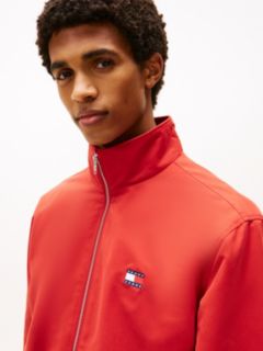 Collar Logo Water Repellent Zip-Thru Jacket — Red 4