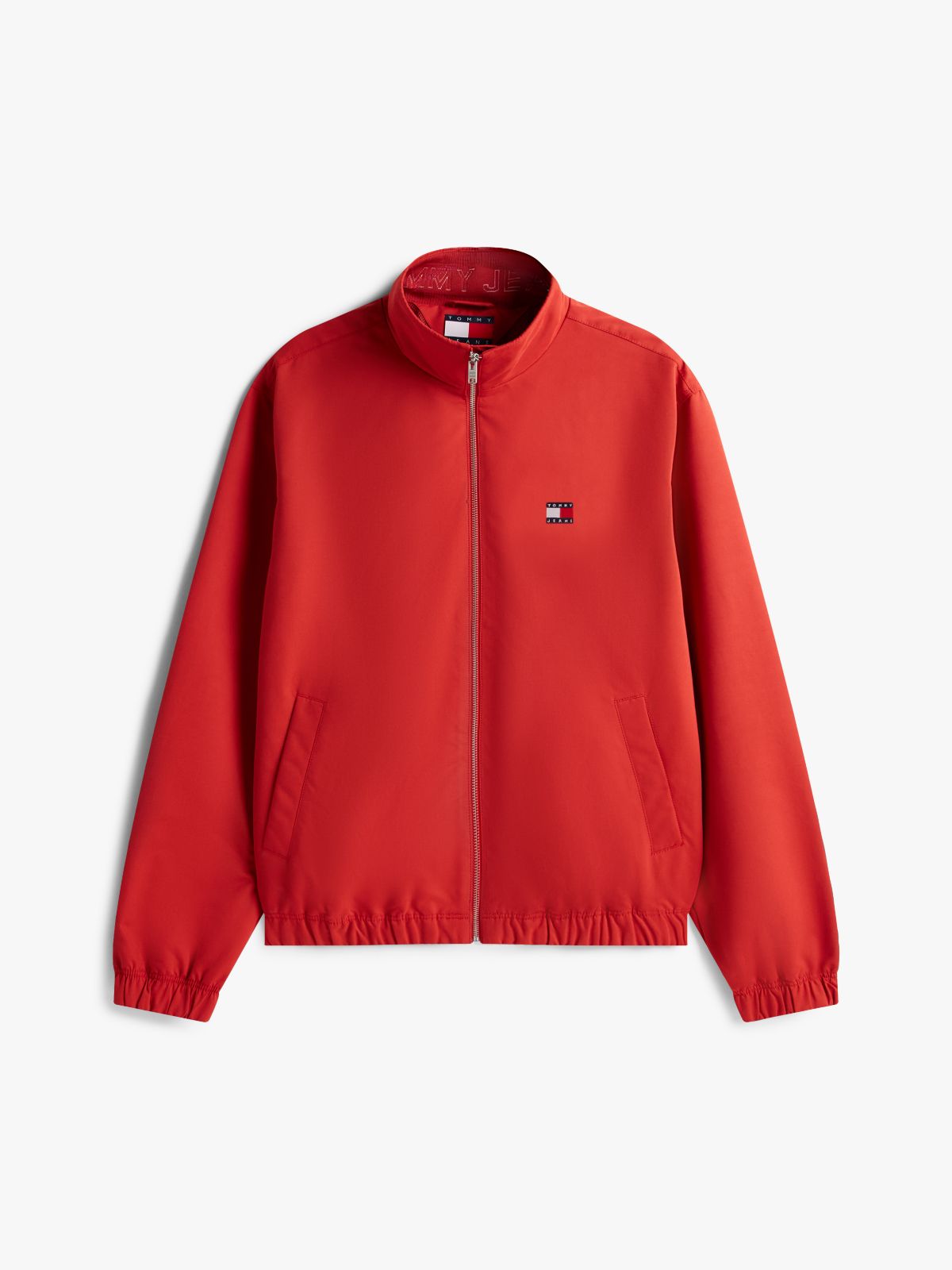 Collar Logo Water Repellent Zip-Thru Jacket — Red