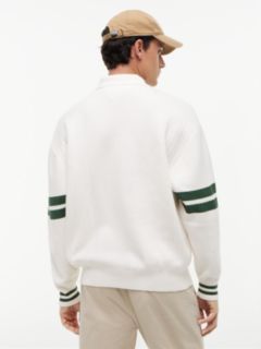 90s Tommy Badge Stripe Sleeve Polo Jumper — White 5