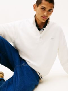 Back Logo Relaxed Polar Fleece Sweatshirt — White 2