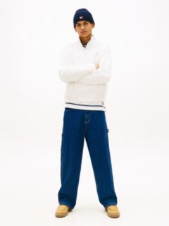 Back Logo Relaxed Polar Fleece Sweatshirt — White 3