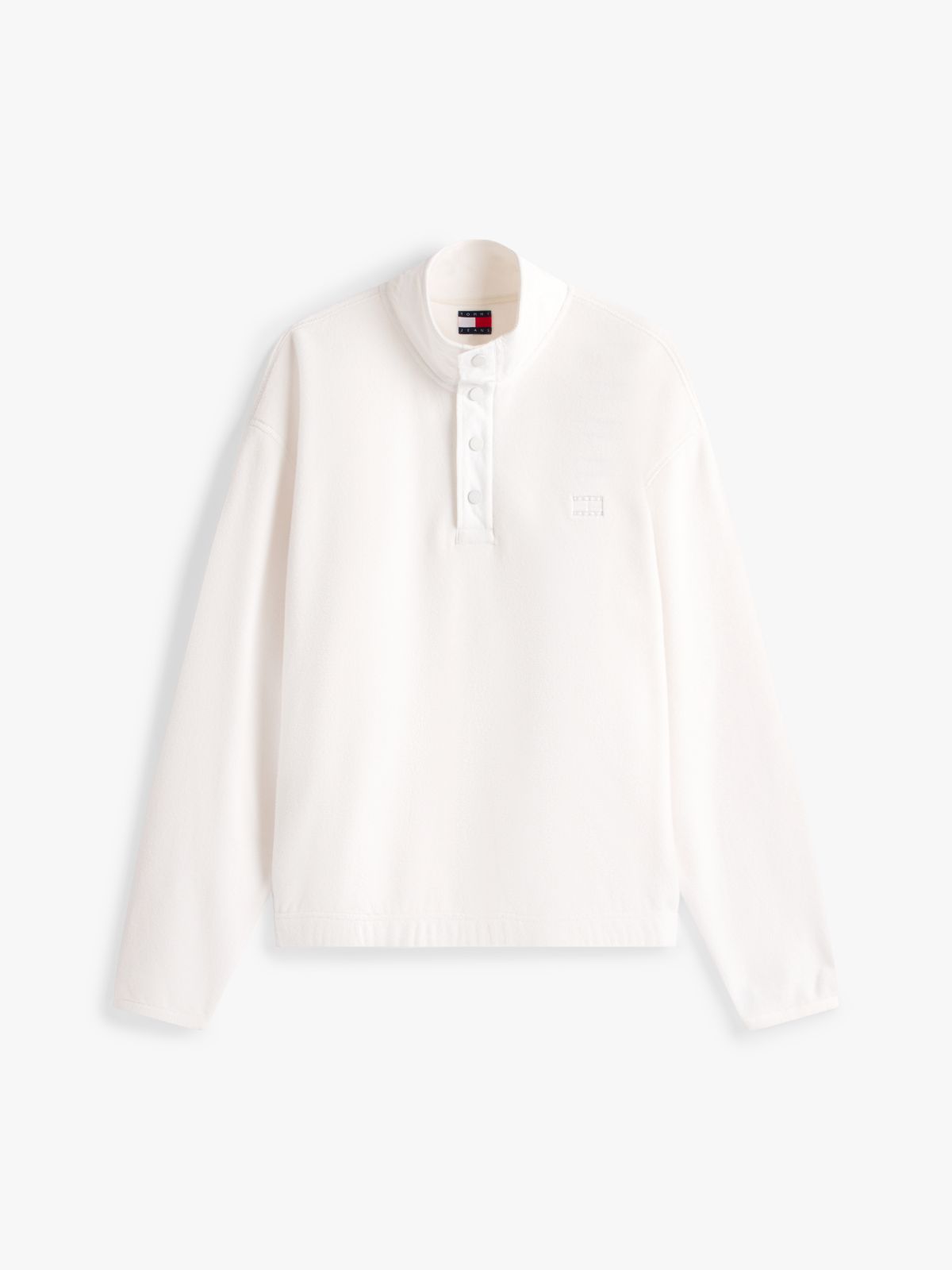 Back Logo Relaxed Polar Fleece Sweatshirt — White