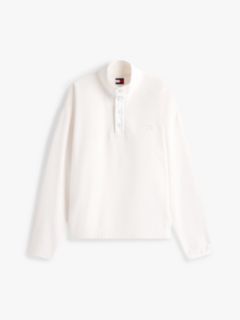 Back Logo Relaxed Polar Fleece Sweatshirt — White 5