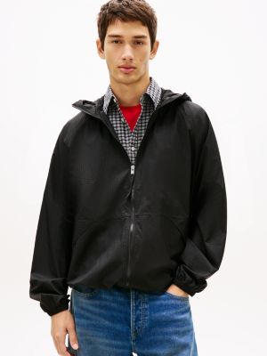 coupe-vent décontracté déperlant à logo au dos black pour hommes tommy jeans