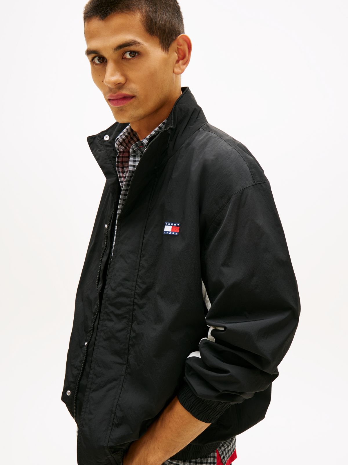 Flag Badge Back Logo Water Repellent Jacket — Black