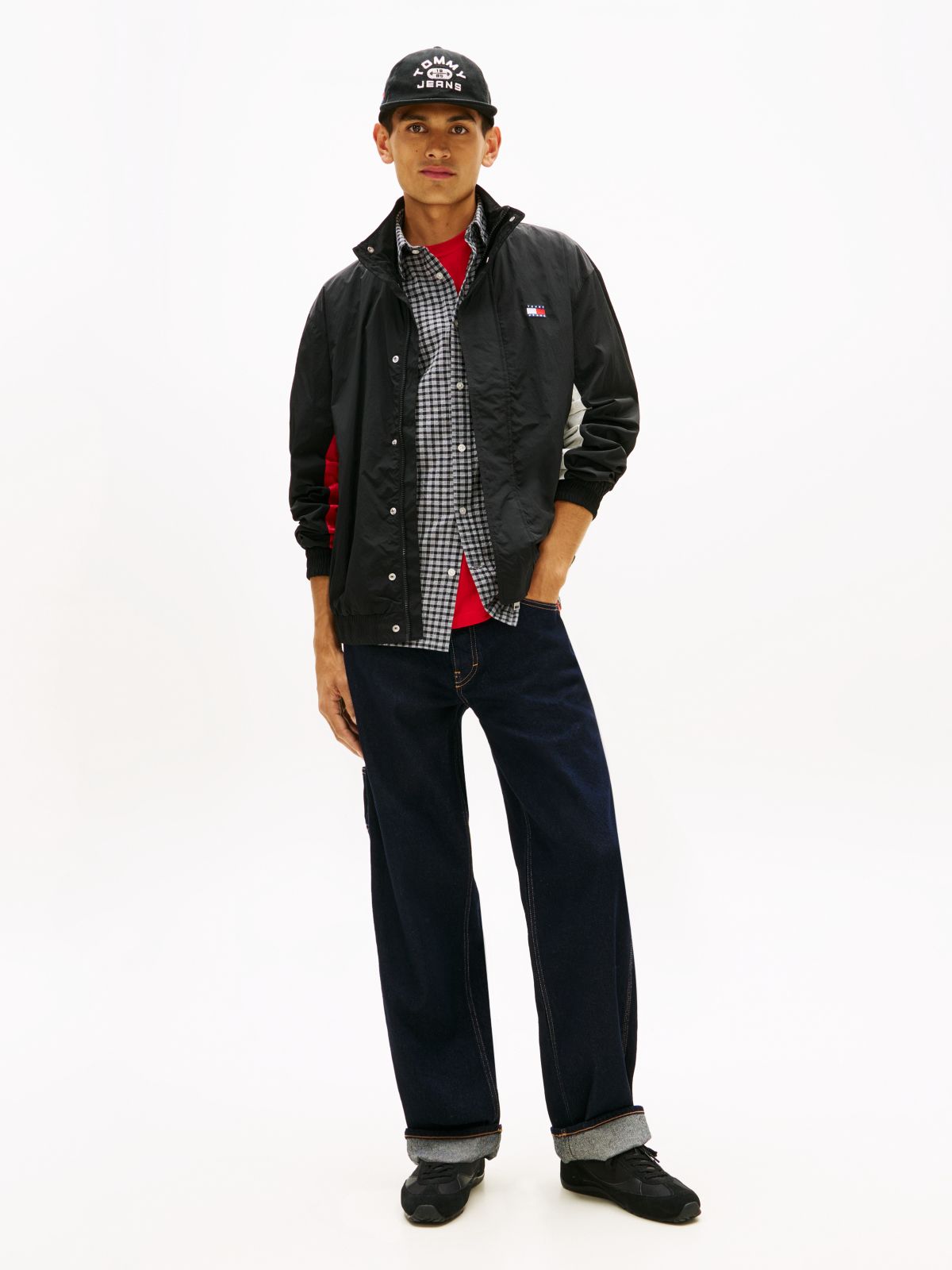 Flag Badge Back Logo Water Repellent Jacket — Black