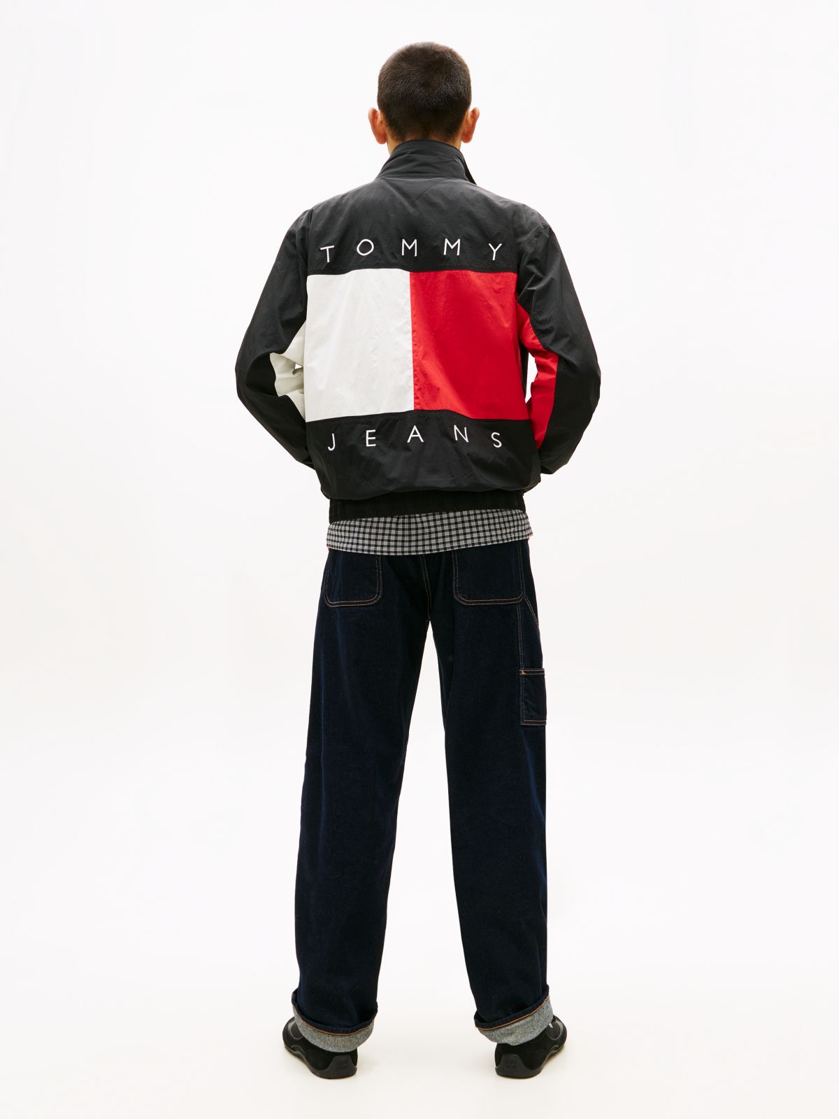 Flag Badge Back Logo Water Repellent Jacket — Black