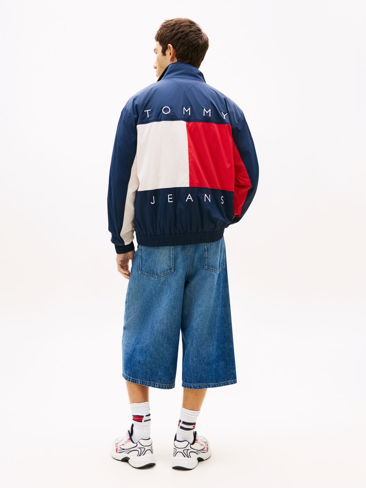 Flag Badge Back Logo Water Repellent Jacket — Blue