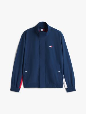 blue flag badge back logo water repellent jacket for men tommy jeans