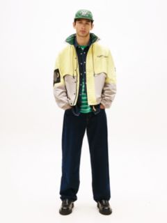 Water Repellent Colour-Blocked Oversized Windbreaker — Grey 3