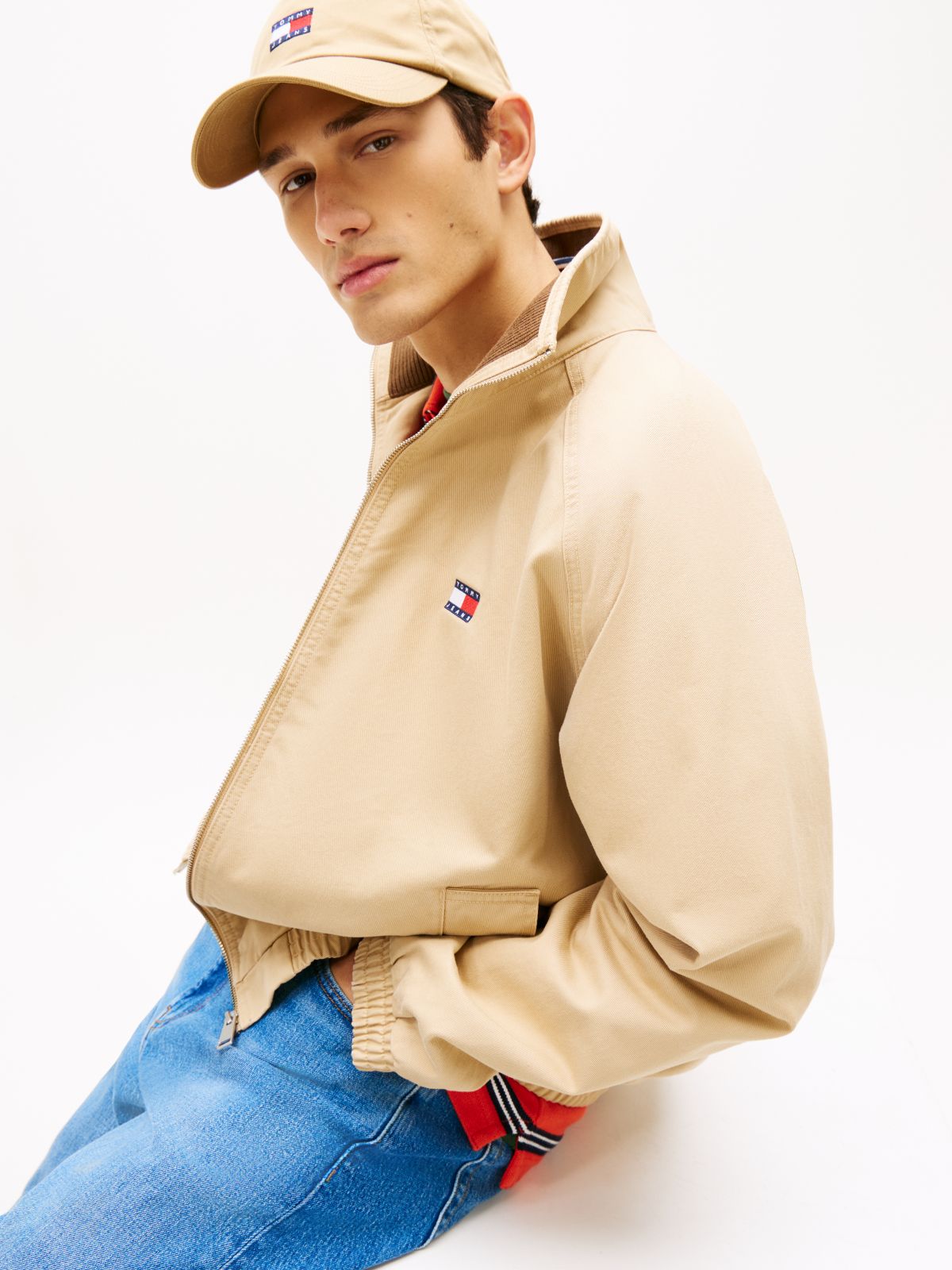 Twill Zip-Thru Jacket — Beige