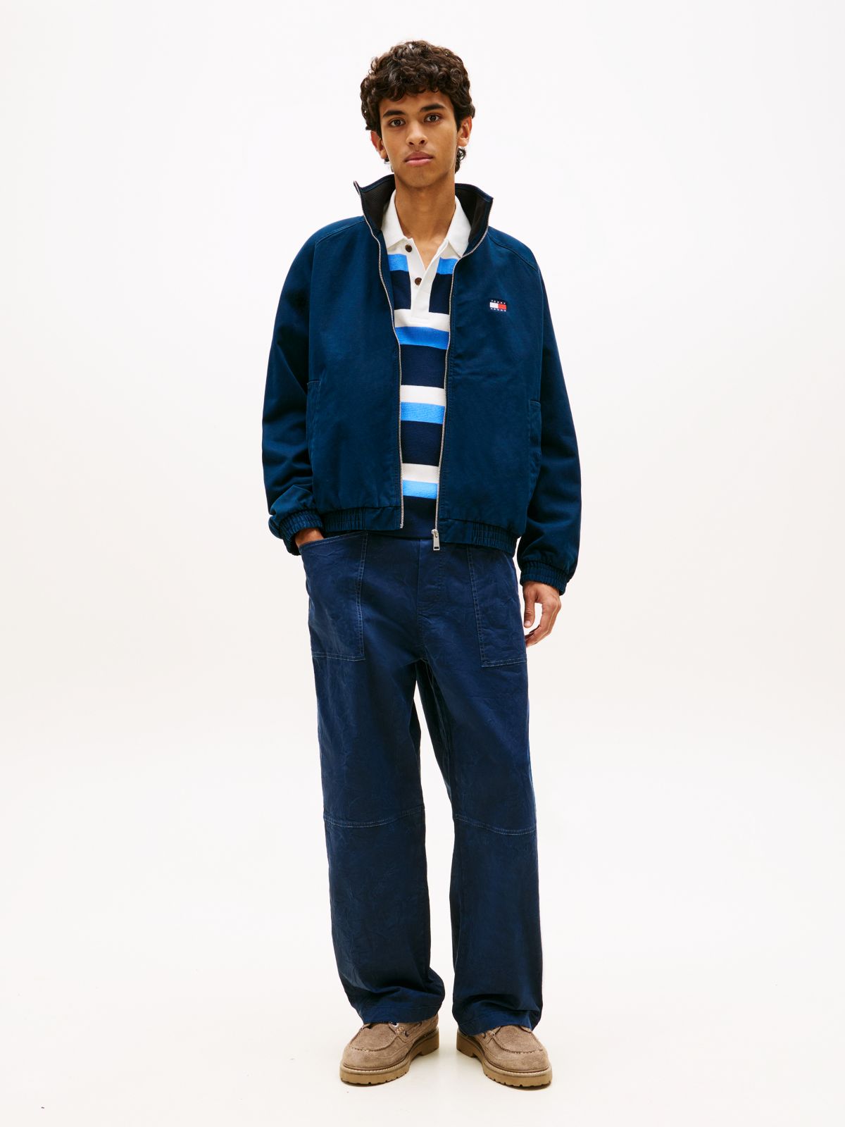 Twill Zip-Thru Jacket — Blue